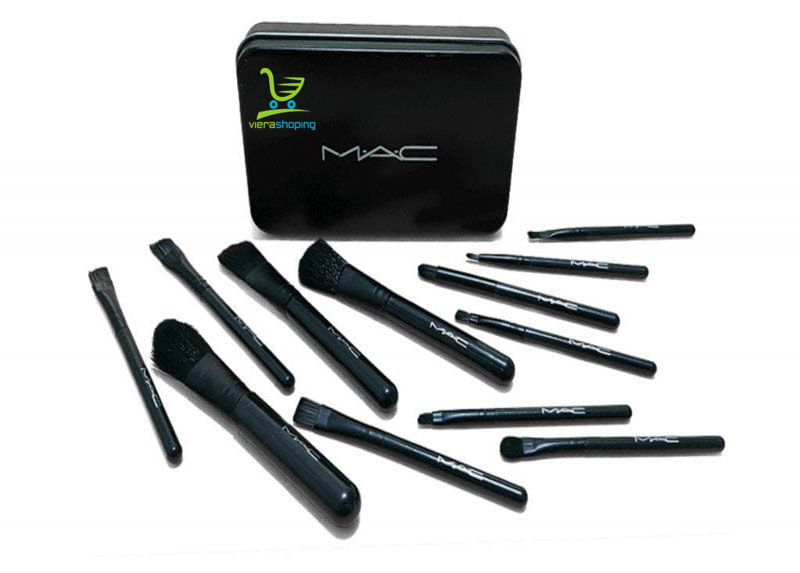 ست براش آرایشی MAC با جعبه فلزی 12 عددی - تصویر 3